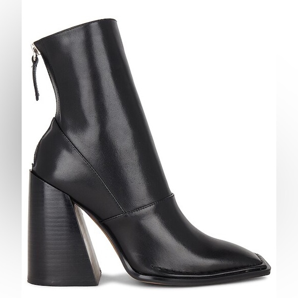 Alias Mae Eden Black Leather Block-Heel Ankle Boot